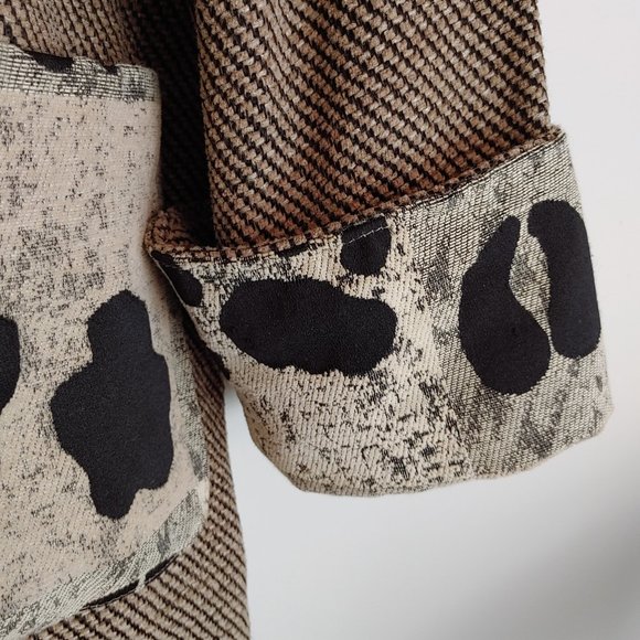 Villa Factory Designer Dress Jacket Women's Sz XXL Brown Black w Pockets - Picture 6 of 11